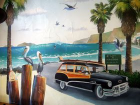 Fresque murale dans un restaurant mexicain de Santa Barbara
